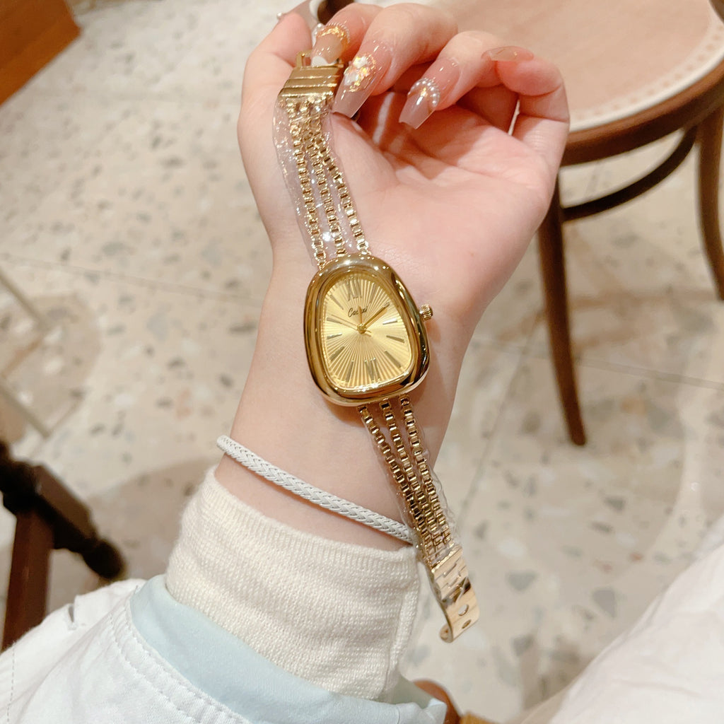 Cacaxinew arrivalfashion medieval watch snake head casual bracelet watch leopard print gold women's watch