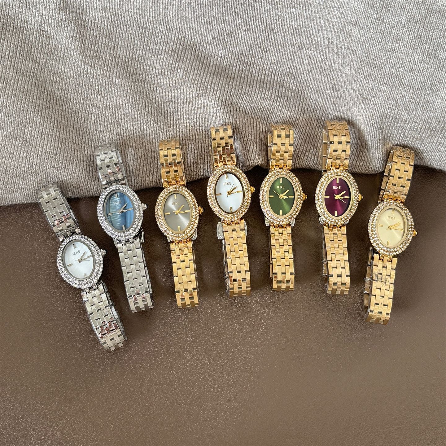 Diamond-studded "pigeon egg" watch for women - high-end, elegant, vintage-inspired, light luxury, minimalist, and exquisite ladies' wristwatch