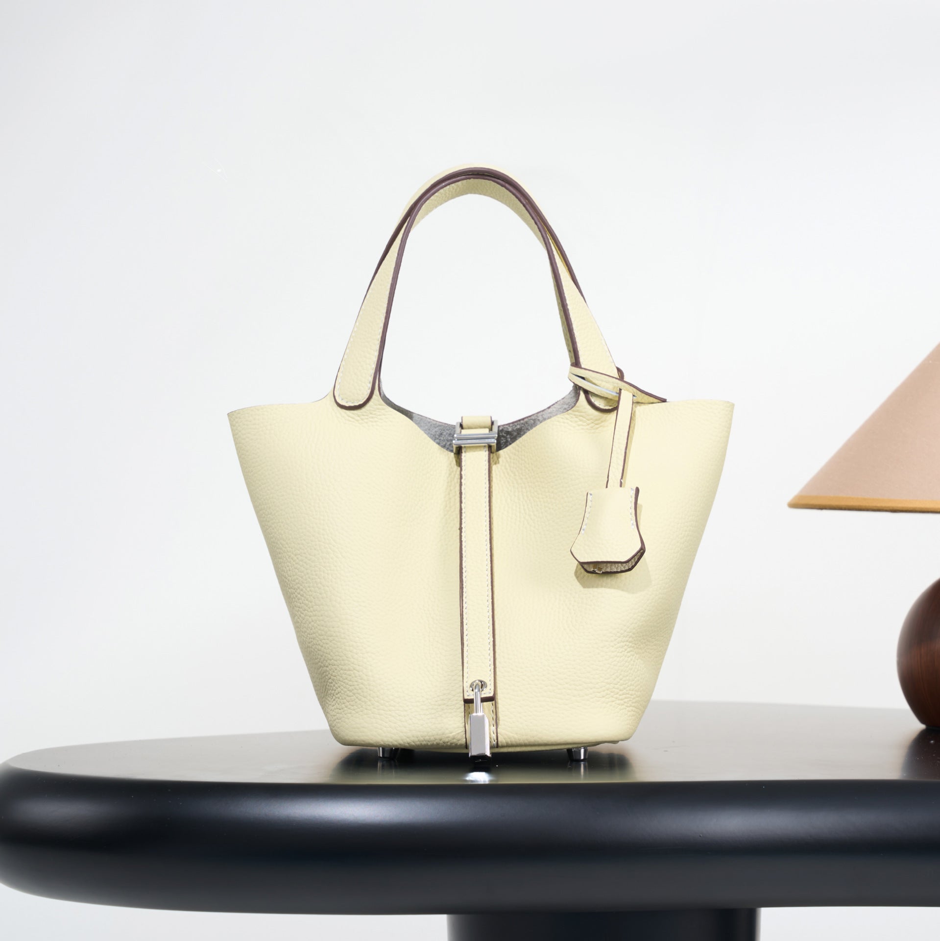 Classic top grain leather basket bag - luxurious, high-end genuine leather bucket bag - cross-border fashion versatile tote bag