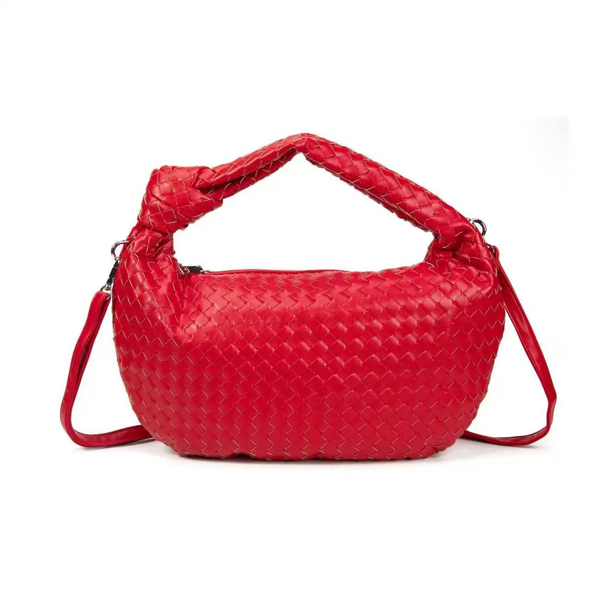 Woven knotted croissant bag 2026 new premium underarm bag soft leather commuter tote for women