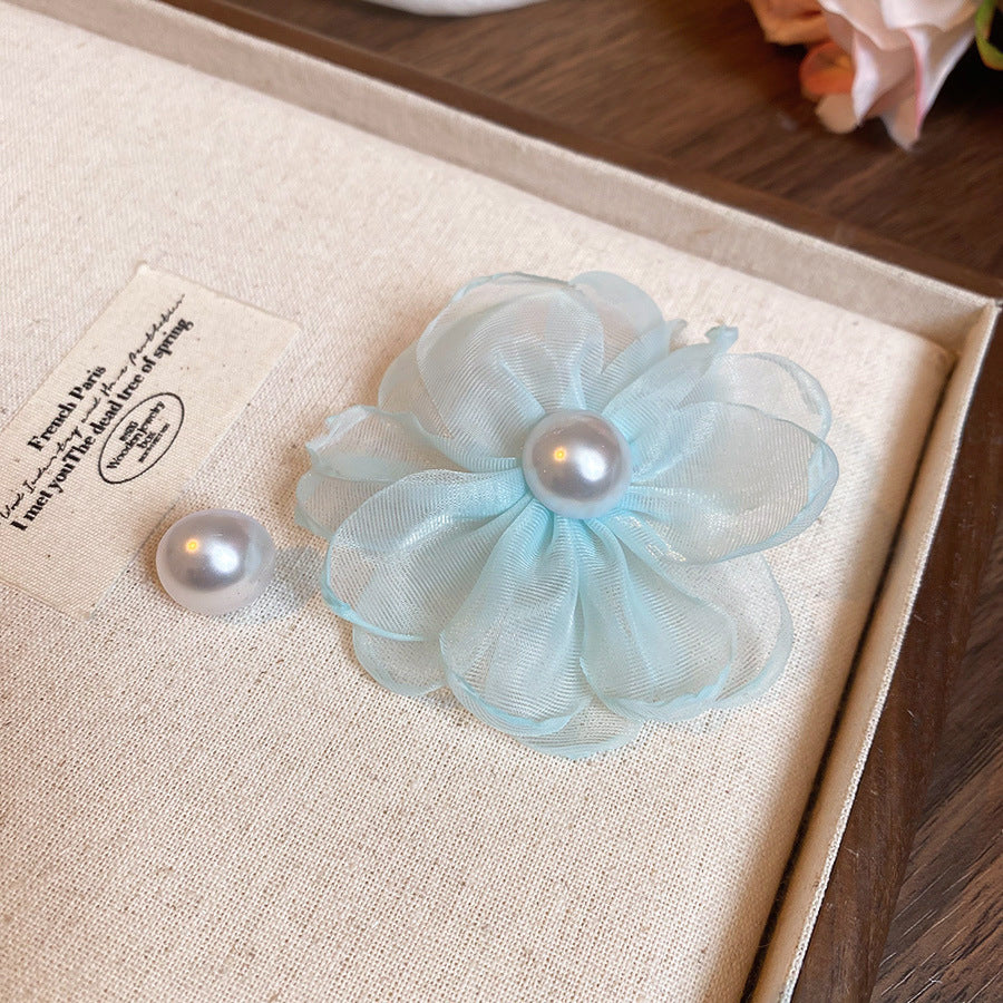 Real gold electroplated silver needle pearl flower earrings fashionelegant earrings accessible luxuryclassy earrings