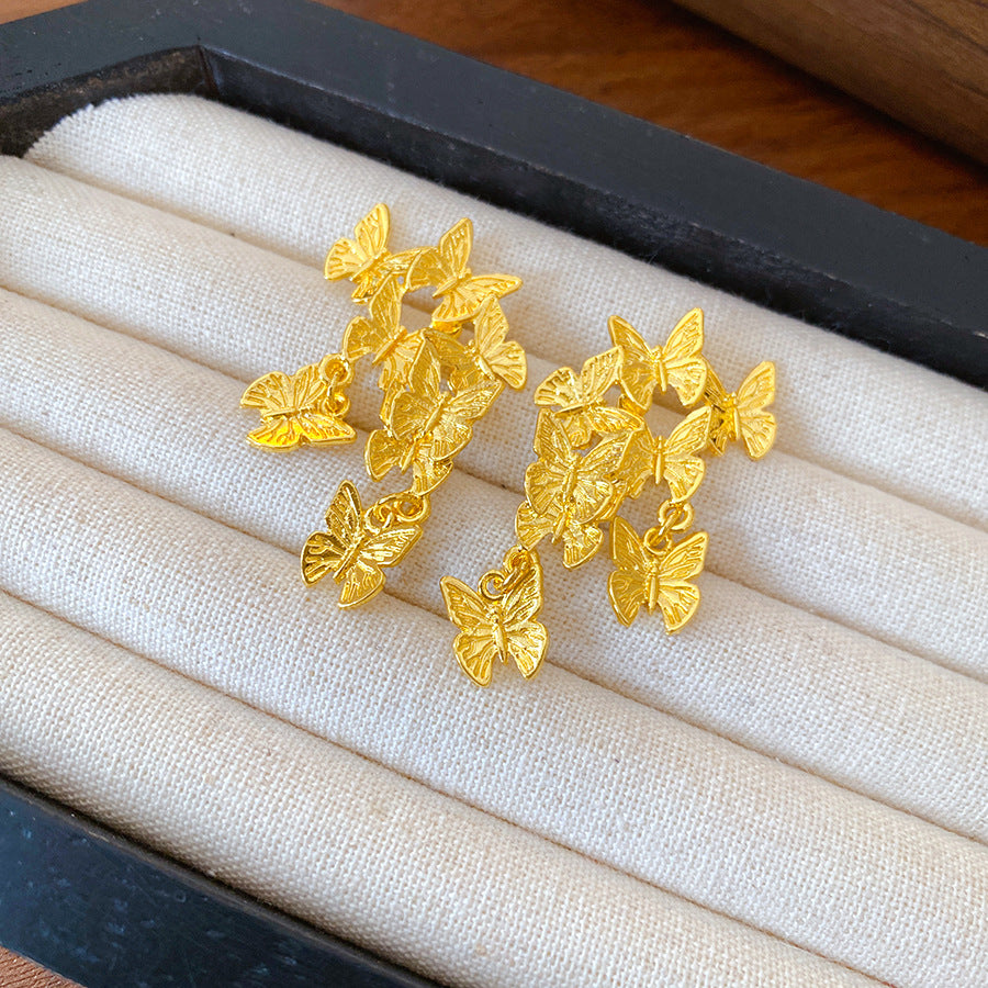 Real gold electroplated silver needle pearl flower earrings fashionelegant earrings accessible luxuryclassy earrings